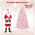 thumbnail image 3 of Gymax 7 FT Pre-Lit Artificial Christmas Tree Lighted Pink Snow Flocked Xmas Tree w/1200 Branch Tips & 500 LED Lights, 3 of 10