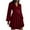 Red, variant on Lindreshi Long Sleeve Dresses for Women Midi Women's Sexy V-Neck Back Zipper Trumpet Sleeves Pleated Satin Color T-A-Line High-waisted Dress