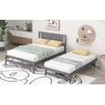 thumbnail image 3 of CoSoTower Full Size Platform Bed with Adjustable Trundle, Gray, 3 of 9