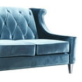 thumbnail image 3 of Barrister Blue Velvet Loveseat Crystal Buttons Chrome Legs, 3 of 5