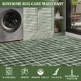 thumbnail image 5 of FairOnly Green 3'x5'Modern Plaid Machine Washable Low Pile Area Rugs for Dinning Room Non Slip Foldable Rug for Bathroom Bedroom, 5 of 7