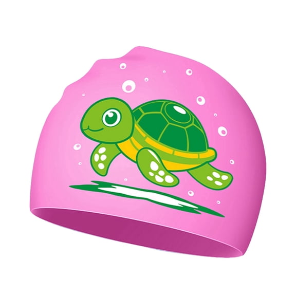 Glisme Kids Swim Cap Waterproof Silicone Swimming Cap For Toddler Child Youth Girls Boys Durable Swim Hats Shark Bathing Caps ,Pink