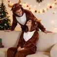 thumbnail image 5 of CVBCOS Adult Reindeer Unisex Christmas Costume Onesie Pajamas-Plush One Piece Cosplay Suit for Women and Men, 5 of 7