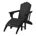 thumbnail image 2 of WestinTrends Highland 2-Piece Outdoor Patio HDPE Adirondack Chair With Ottoman and Cup Holder Set, Black, 2 of 14