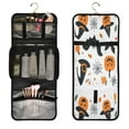 thumbnail image 5 of 3-Piece Travel Toiletry Set with Hanging Bag Cosmetic Pouch & Brush Roll for Travel Gym Camping Halloween Cute Doodle Clip Art Set, 5 of 9