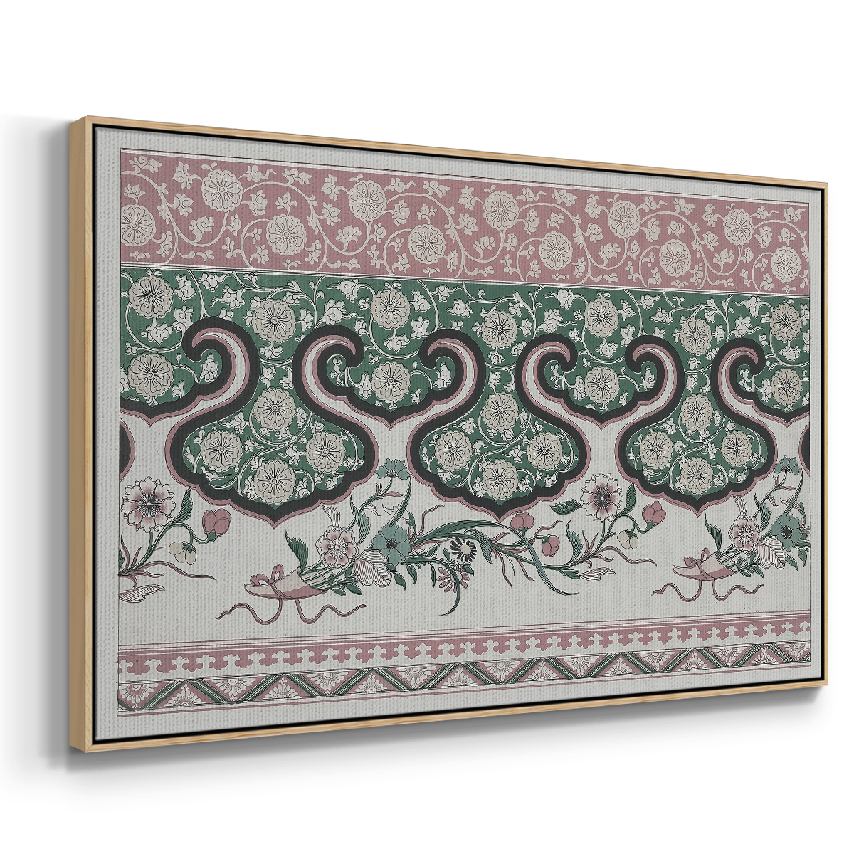 Vintage Abstract Print-XXIX Framed in Natural Wood Wood Gallery Wrapped Canvas 17 in. x 25 in.