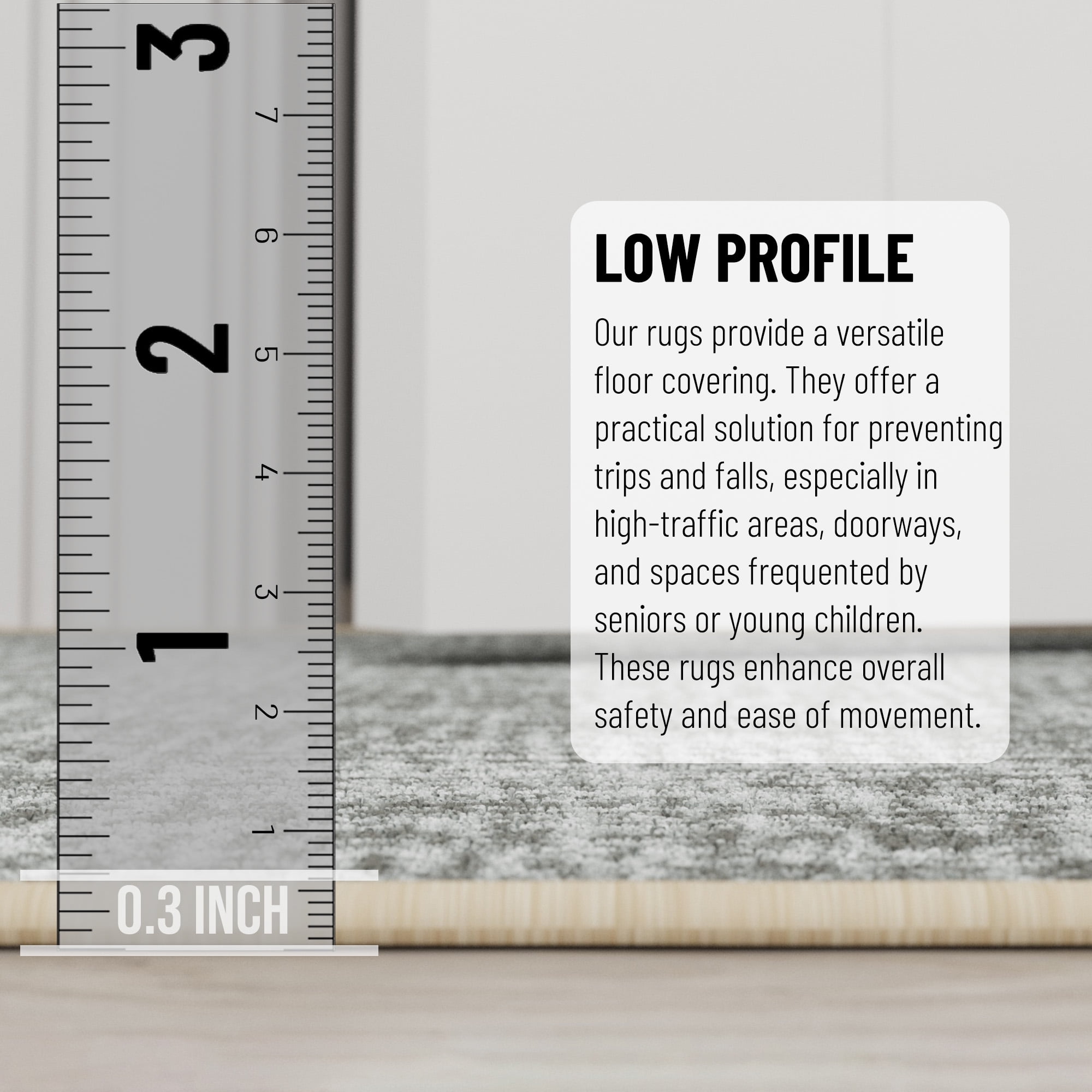 Ottomanson Aisle Runner Rug 1'10.5" x 31' Soft Non-Slip Indoor Rug, Solid Beige
