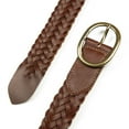 thumbnail image 3 of Women's Eddie Bauer 1.15-in. Woven Leather Belt Color: Brown Size: XL, 3 of 4
