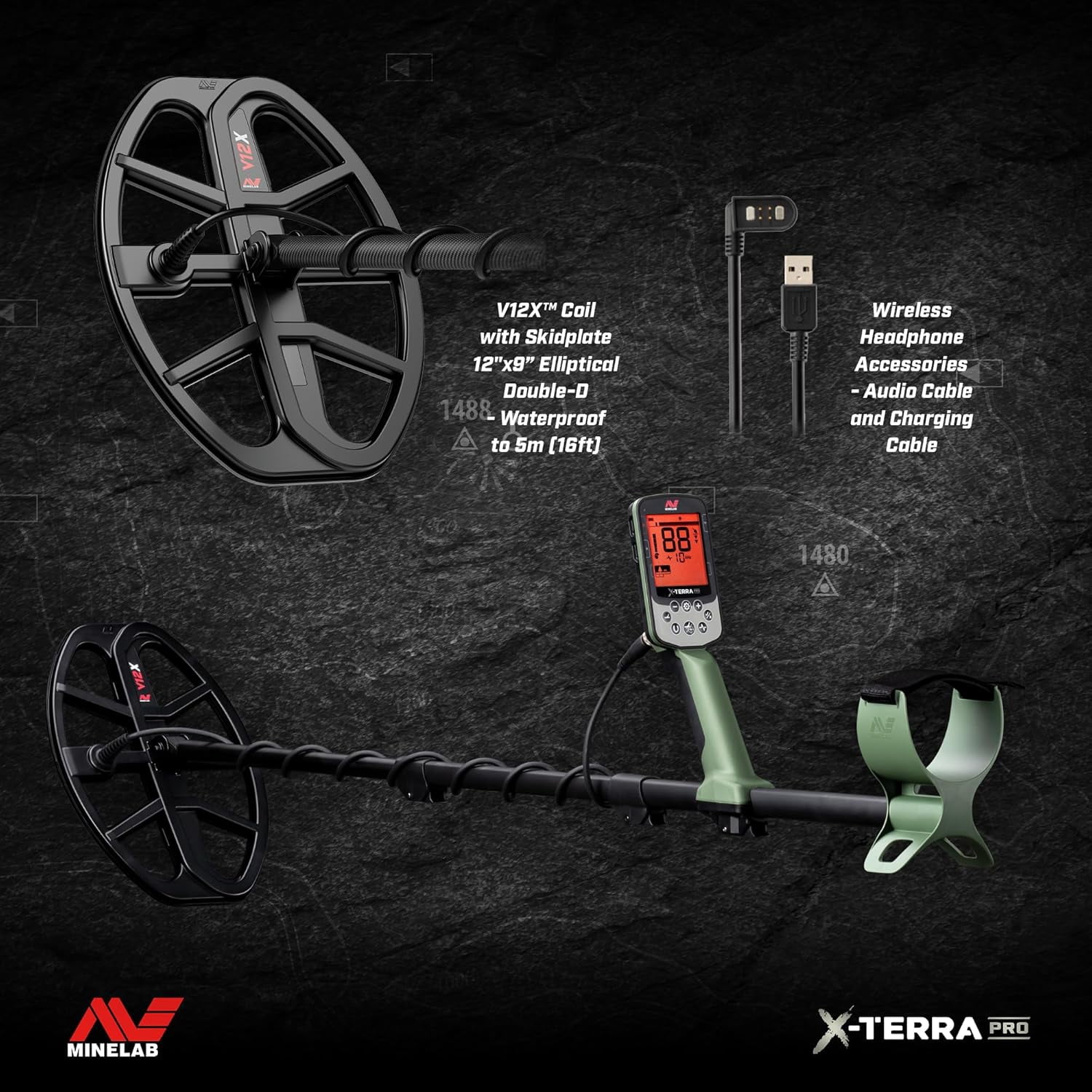 MINELAB X-Terra PRO Treasure Metal Detector w/ Pouch/Gloves/Camo Hat Bundle