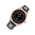 thumbnail image 2 of Ocio Moda Hombres Simple PU Dial Reloj de pulsera de cuarzo Decoración (Negro), 2 of 6
