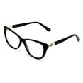 thumbnail image 2 of Women Premium Acetate Big Lens Cateye Reading Glasses - Fun Cat eye Clear Lens Readers - Gold Metal Accent, 2 of 4