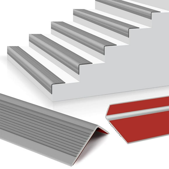 3.28Ft Vinyl Stair Nosing Stair Edge Protector Step Edge Trim Rubber Stair Edging Stair Nose Easy to Install for Outdoor & Indoor