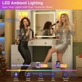 thumbnail image 5 of ChVans 47'' Large Makeup Vanity with Power Outlet, 60000-color LED Lights, Glass Top Vanity Desk with 3 Lights Mode LED Mirror, 8 Drawers, 2 RGB cabinets for Women, Girls Gift, 5 of 10