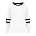 thumbnail image 5 of Lenpel Women's Long Sleeve Tops Casual Crew Neck Color Block Basic Tunic Shirts Spring Fall Fashion Outfits, 5 of 6