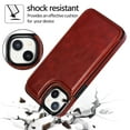 thumbnail image 2 of Dteck Wallet Case for iPhone 15 Plus Case Slim Protective Case with Credit Card Slot Holder Flip Folio Soft PU Leather Double Magnetic Closure Kickstand Cover for 2023,Brown, 2 of 10
