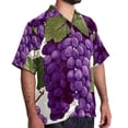 thumbnail image 2 of Grape Men's Short Sleeve Printed Button Down Hawaiian Beach Shirts, 2 of 6