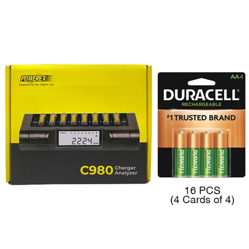 Powerex C980 Chargeur Intelligent & 16 Piles AA Duracell Rechargeables (DX1500) (2500 mAh)