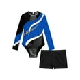 thumbnail image 3 of Rswnyirn Girl's Tracksuits Gymnastic Leotard Unitard with Shorts Workout Athletic Dance Clothes Royal Blue 12, 3 of 7