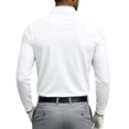 thumbnail image 4 of Qwertyu Men's Long Sleeve Polo Shirts Quick Dry Classic Soft Casual Collared Work Fishing Golf Shirt White XL, 4 of 8