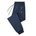 thumbnail image 4 of Dresfit Cotton Sweatpants Mens Thicken Cuffed Joggers Casual Cinched Bottom Drawstring Warm Yoga Streetwear Solid Color Breathable Plus Size Sweat Pants Navy 2XL, 4 of 4