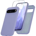 thumbnail image 1 of KOMI for Google Pixel 9 Pro XL Case, Silicone Phone Case with 1 Screen Protector, Soft Anti-Scratch Microfiber Lining, Full Body Shockproof Slim Cover Support Wireless Charging, Lavender Purple, 1 of 5