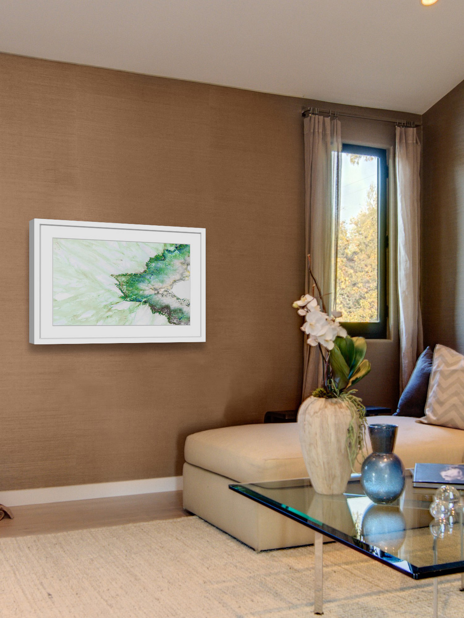"Green Outline" Framed Painting Print