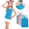 thumbnail image 2 of GERsome 3 Pack Girls Tank Tops Soft Cotton Undershirts Toddler Kids Girls Sleeveless Camisole Tops Summer Round Neck T Shirts, Sizes 4-5 Years, 2 of 9