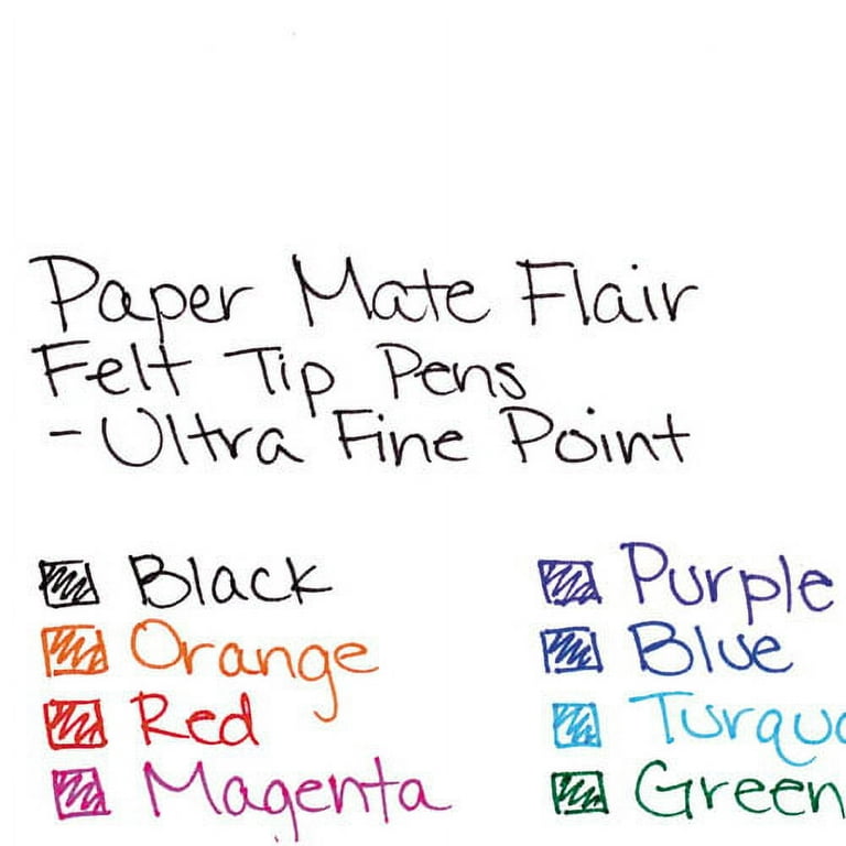 Flair Felt Tip Porous Point Pen, Stick, Extra-Fine 0.4 mm, Assorted Ink and  Barrel Colors, 8/pack
