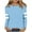 Light Blue, variant on Darzheoy Womens Tops Hoodless Round Neck Casual Loose Pullover Sweatshirts Lightweight Solid Color Stripped Fall Winter Long Sleeve Blouses