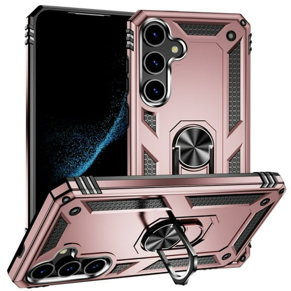 Military Grade Hybrid Case with Ring Grip for Samsung Galaxy S24 Plus - Rose Gold