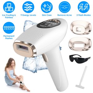 AsterOutdoor 3 In 1 Ice Cooling Laser Hair Removal Painless Permanent At-Home IPL Hair Removal with 999 999 Flashes 9 Energy Levels 2 Flash Modes for Armpits Legs Arms Bikini Line