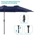 thumbnail image 4 of Sonerlic 15 x 9ft Double-Sided Patio Umbrella with Large Canopy Outdoor Table Umbrella for Garden, deck and pool,Navy Blue, 4 of 7