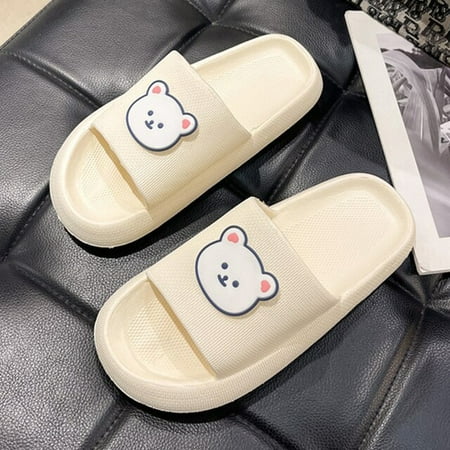 

CoCopeanut Cute Cartoon Bear Design Women Slippers Soft Non-Slip Sandals Indoor Bathroom Couple EVA Slides Summer 2022 Fashion Woman Shoes