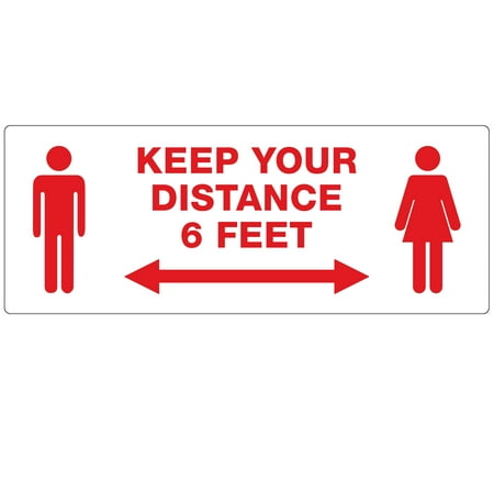 Avery "Keep Your Distance" Signs, 3-1/4" x 8-3/8", 15 Decals (83079)