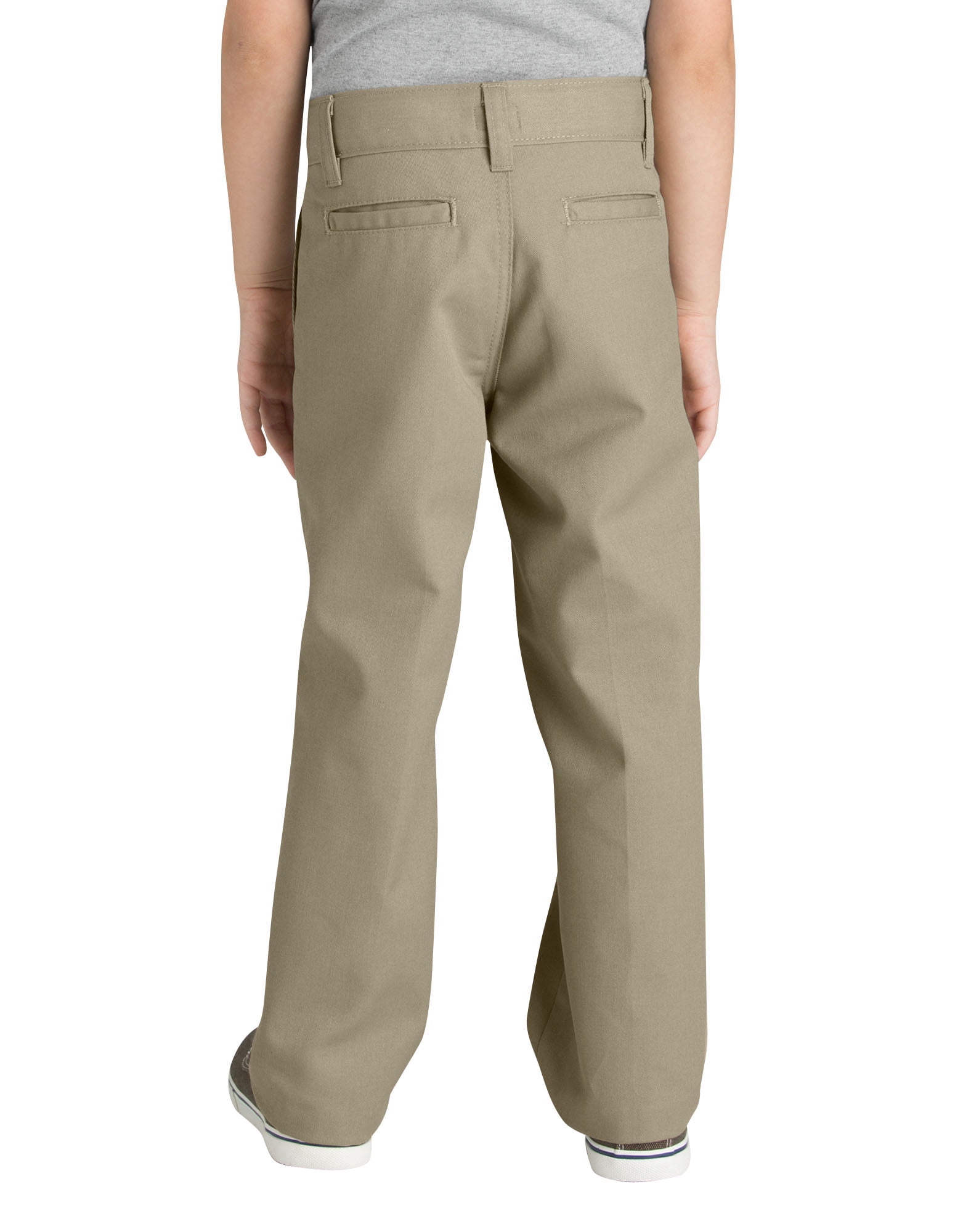 Dickies Boys School Uniform Classic Fit Straight Leg Flat Front Pants, Sizes 4-20 & Husky
