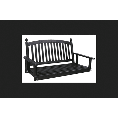 Condition photo showing New/Like New for hinkle bradley porch swing wood black 325 lb. 19 in. d x 25 in. h x 60 in. w