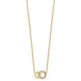thumbnail image 2 of 925 Sterling Silver Cable Necklace with Pendants Chain Prizma Gold-tone 14K Flash Gold-plated 16 inch Colorful CZ Intertwined Circle 2 Extender 16.95 mm, 2 of 4