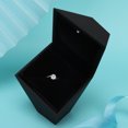 thumbnail image 4 of Caja de joyería con luz LED, personalidad, forma de diamante, compromiso, anillos de boda, color negro, 4 of 8