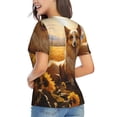 thumbnail image 3 of Honeii Pastoral Sunflower Corgi Print Women's Classic V-Neck T-Shirt,Womens Fashion Tops,Stylish Everyday Top for Women, Casual Summer Spring Outfits Clothes-XX-Large, 3 of 5