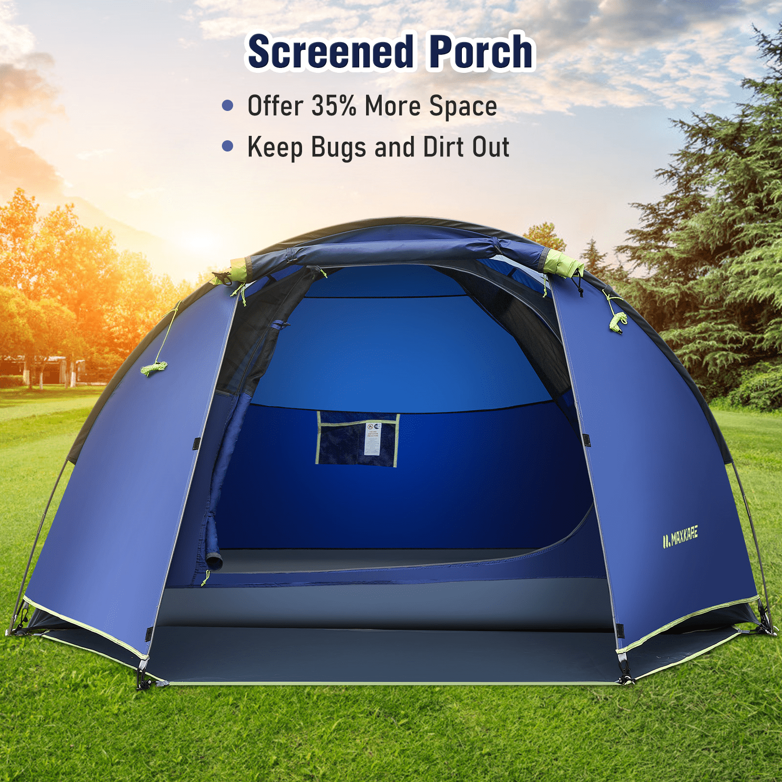 Buy MaxKare Dome Tent 3 or 4 Person Family Camping Tent Waterproof Easy