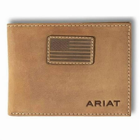ARIAT ARIAT Mens Bifold Flag Patch Logo Wallet