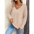 thumbnail image 6 of DOKOTOO Sweaters for Women Knit Hollow Out Crochet Sweater Lightweight V Neck Long Sleeve Fall Pullover Tops, 6 of 10