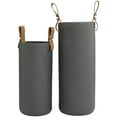 thumbnail image 6 of DecMode 15", 12"H Black Ceramic Vase with Leather Handles, Set of 2, 6 of 8