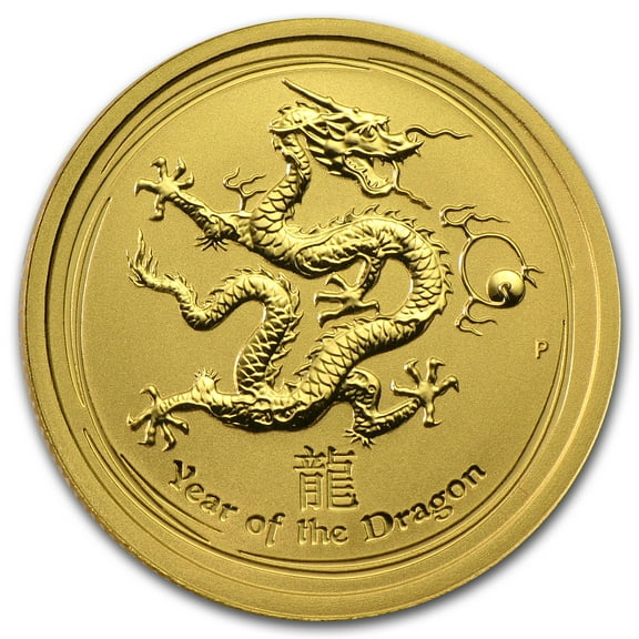 2012 Australia 1/4 oz Gold Lunar Dragon BU (Series II)