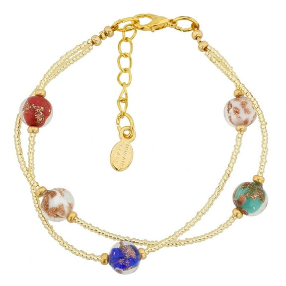 GlassOfVenice Murano Glass Sparkles Bracelet - Gold Multicolor