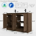 thumbnail image 3 of Eclife 48" Wood Bathroom Vanity Set with Double Sink Top, Faucet and Drain, Without Mirror,Dark Walnut, 3 of 10