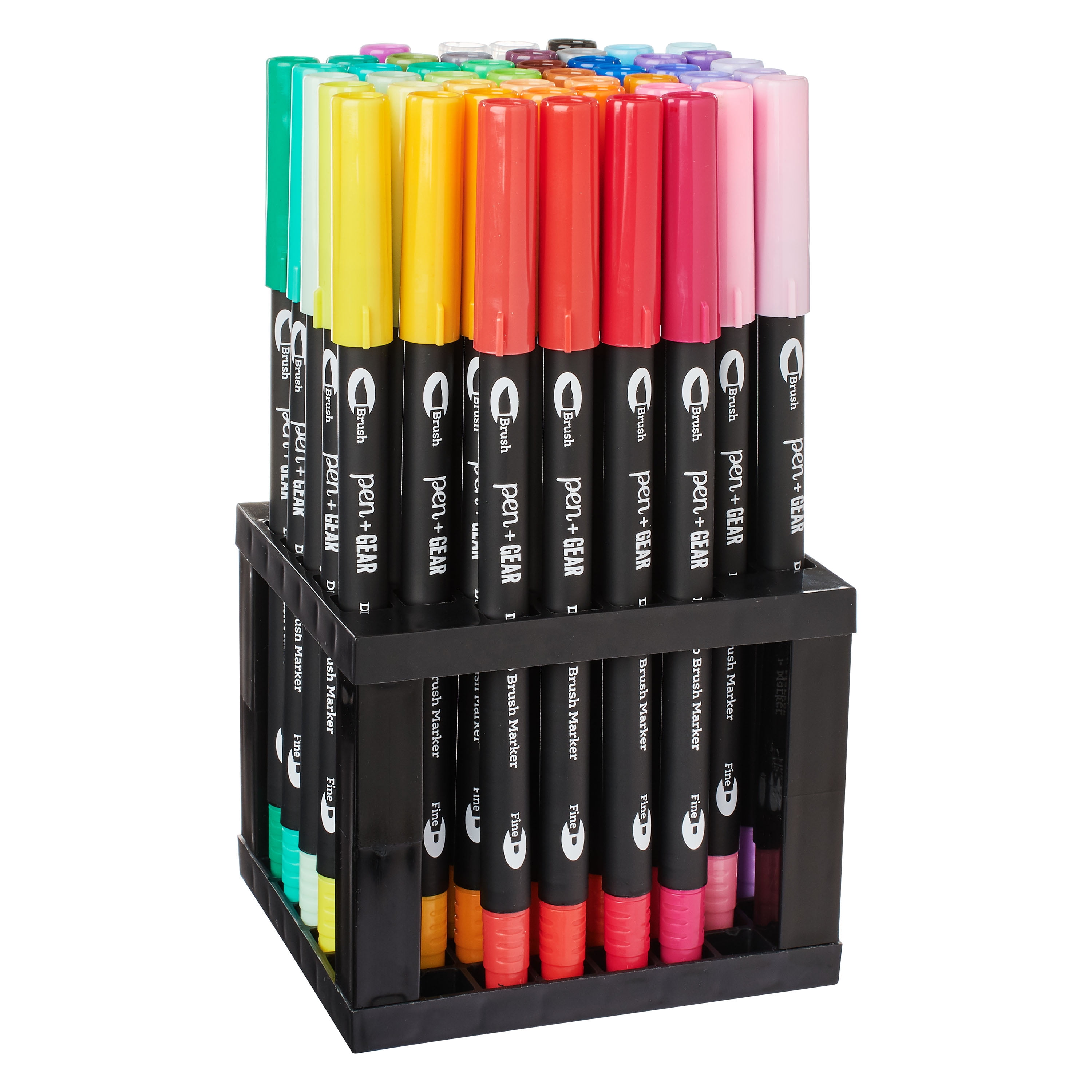 kingart dual tip brush pens 48