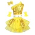 thumbnail image 2 of CHICTRY Little Girls Jazz Dance Performance Outfit Sequins Crop Top with Tutu Skirt Set, 2 of 7