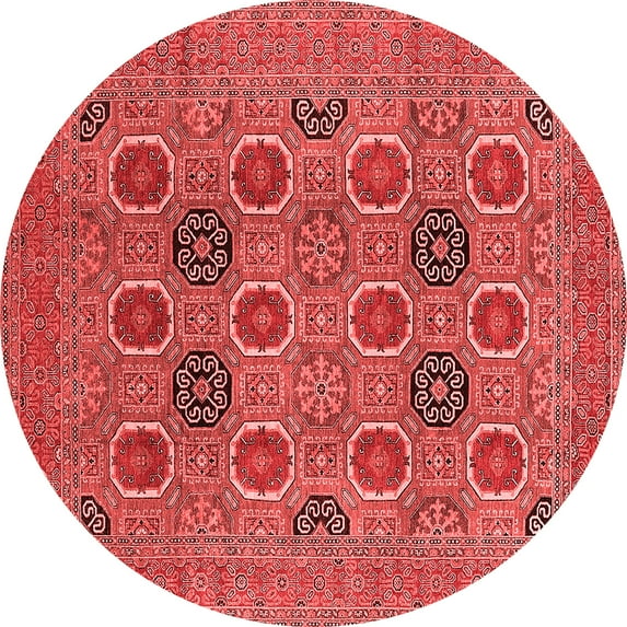 Ahgly Company Indoor Round Oriental Red Traditional Area Rugs, 5' Round