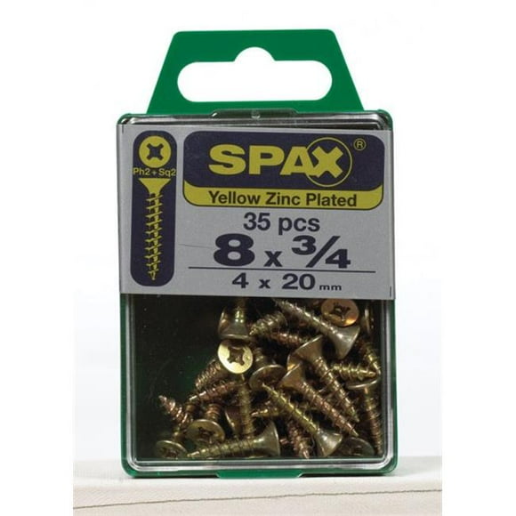 Spax 4101020400202 8 x 0.75 in. Multi-Material Yellow Flat Head Spax Screws Box of 30 - pack of 5